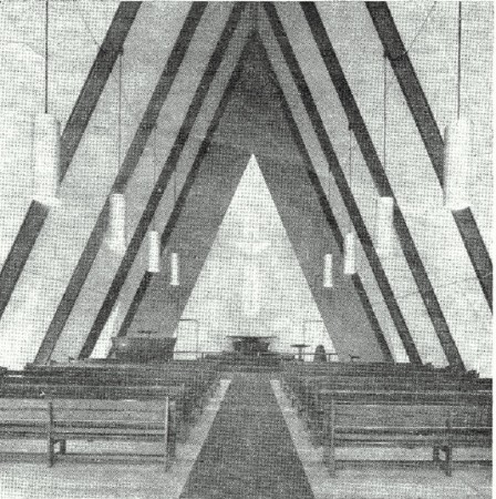 Church interior, old photo cropped
